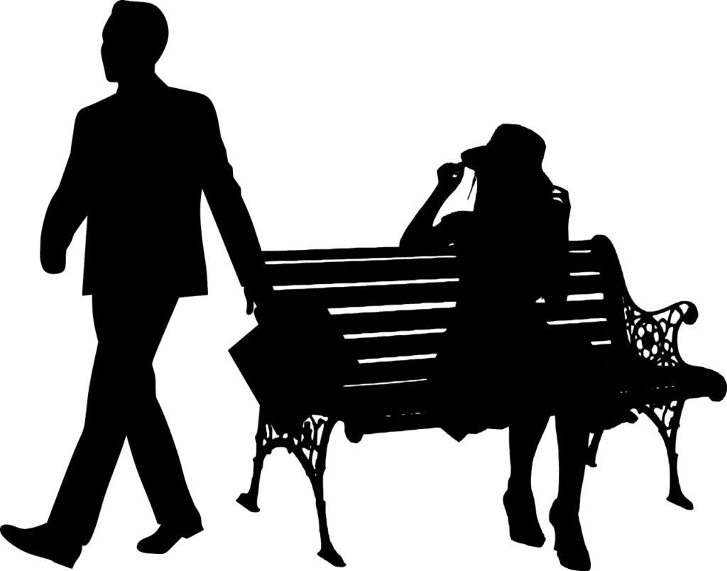 גבר מפנה גבו לאישה